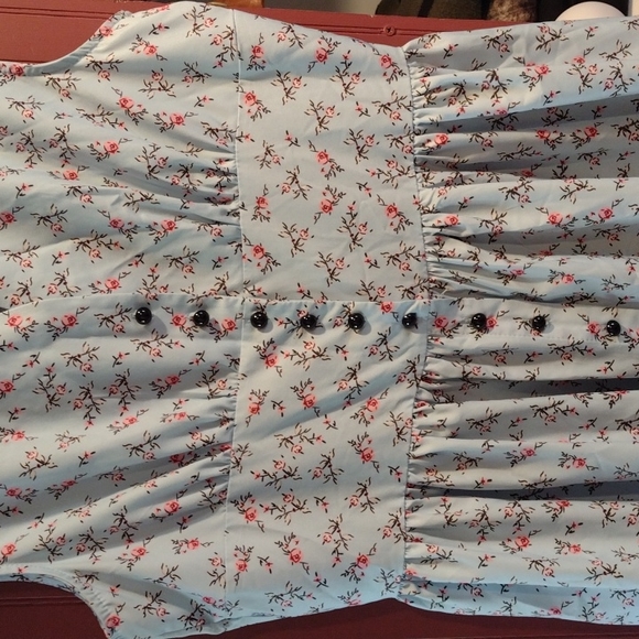 Retro Inspired Ditzy Floral A Line Blue Dress XL - Picture 5 of 6